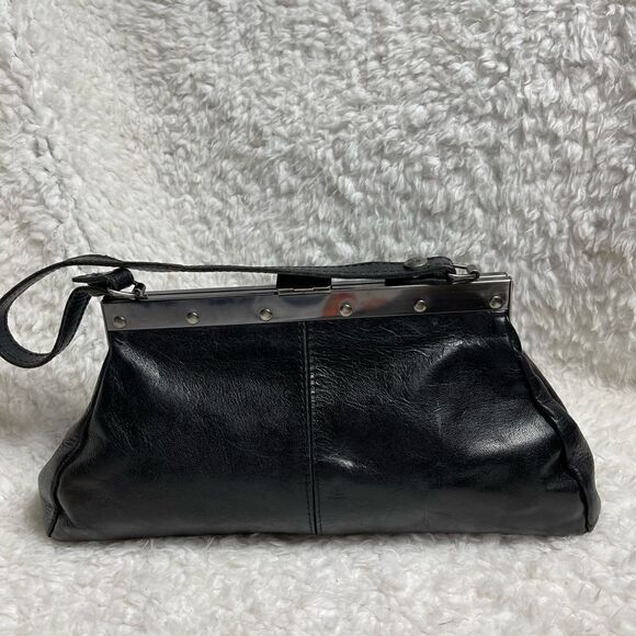 Patricia Nash Black leather & calf hair zebra Stripes silver tone frame Satchel - Picture 7 of 16